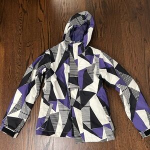 Empyre Geometric Black and Purple Ski Jacket